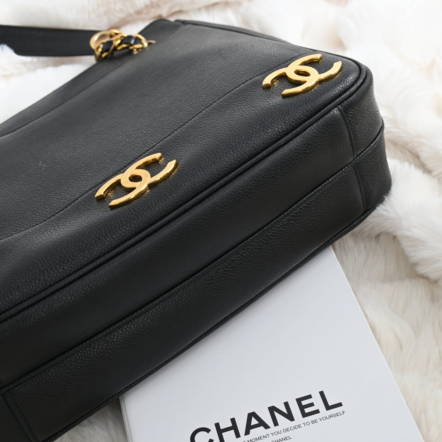 Chanel Triple CC Logo Chain Tote with Gold Ball