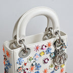Christian Dior Sequin Floral Embroidered Mini Lady Dior