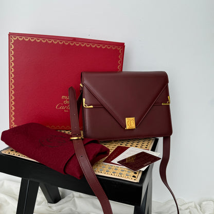 Cartier Must De Cartier Bordeaux Envelope Bag