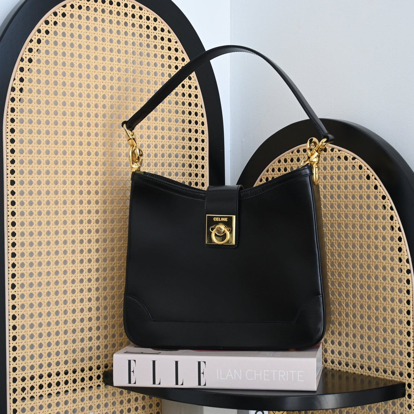 Celine Gancini Gold Buckle Shoulder Bag