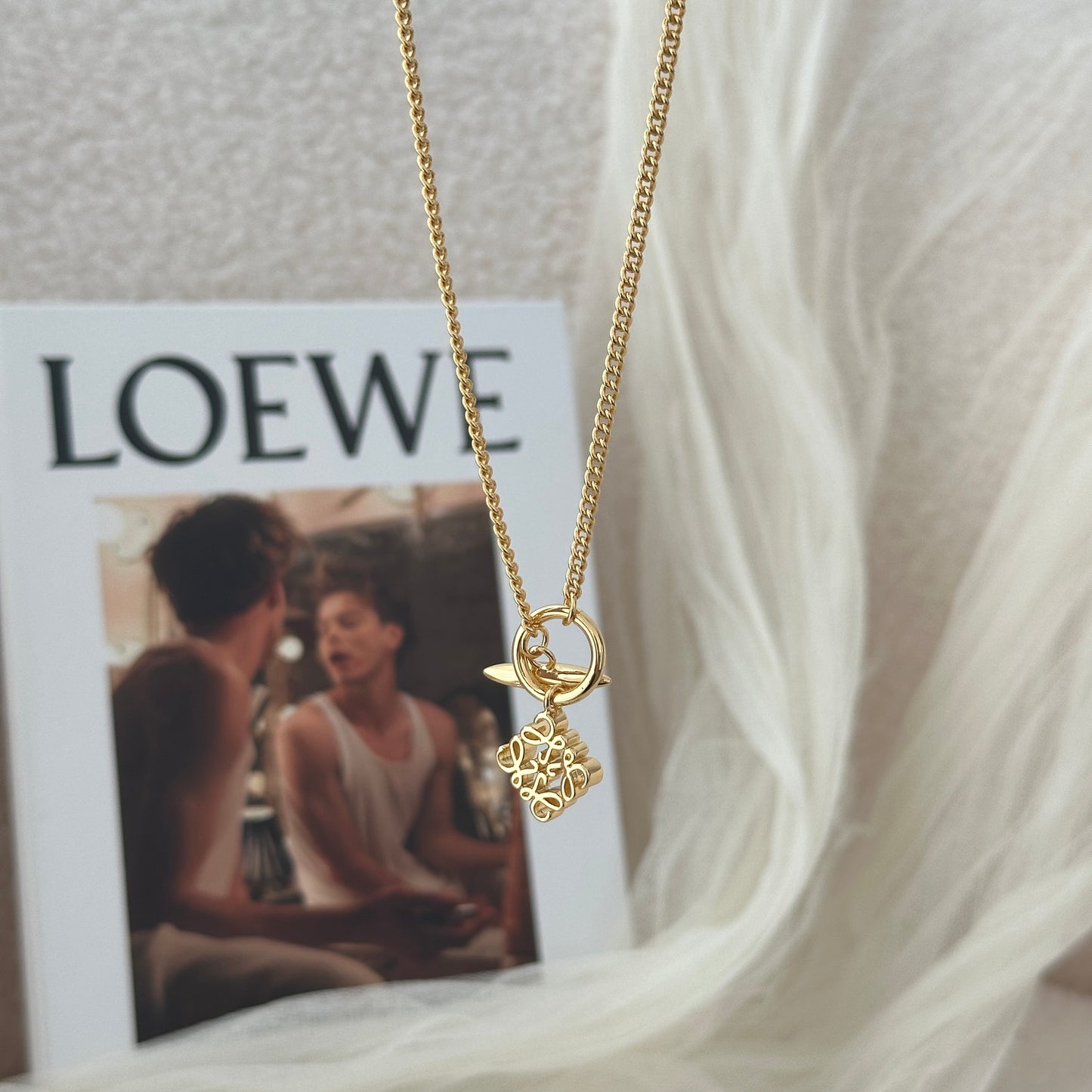 Loewe Anagram Pendant Gold