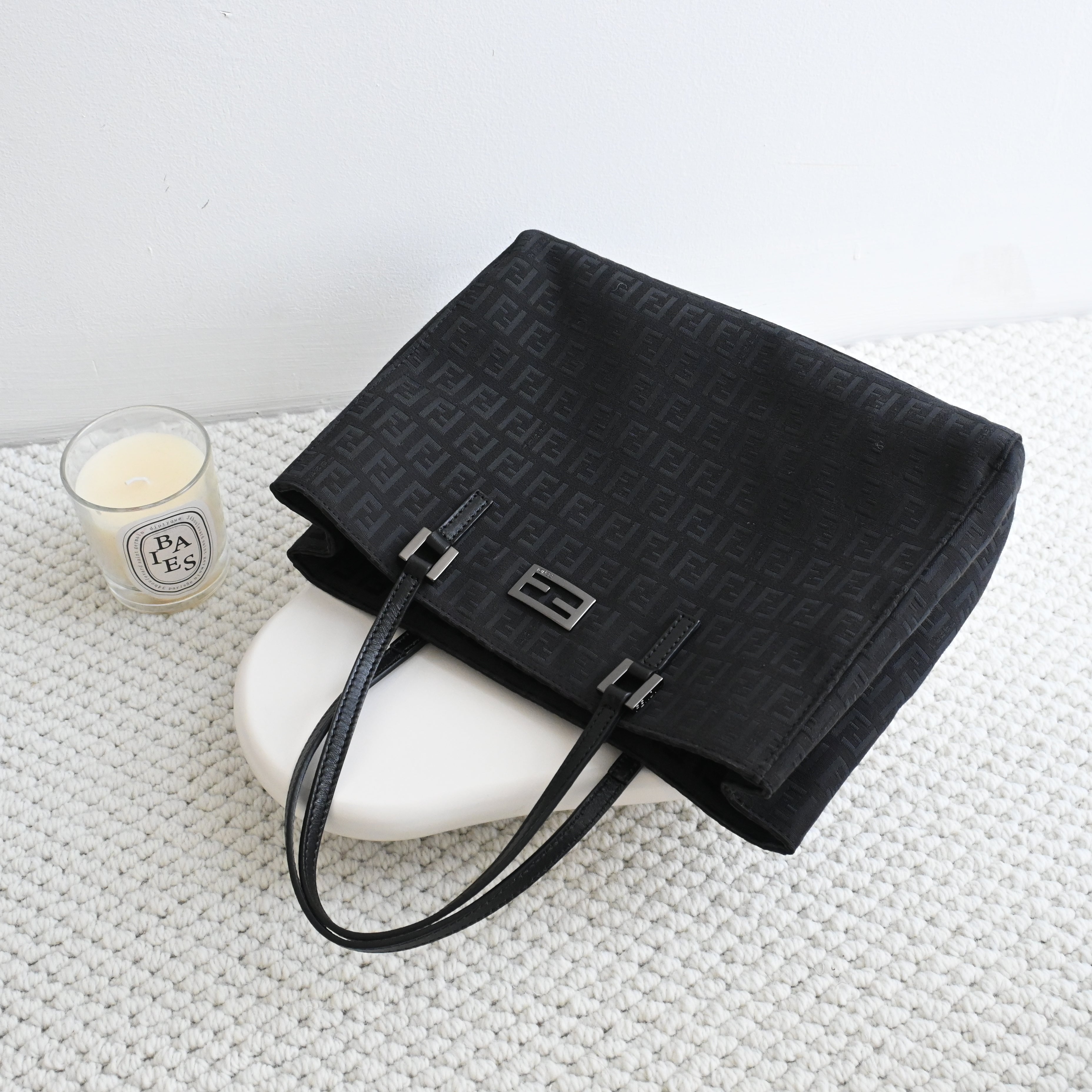 Fendi Zucchino Black Canvas Tote - Leluxe Vintage Sdn. Bhd.