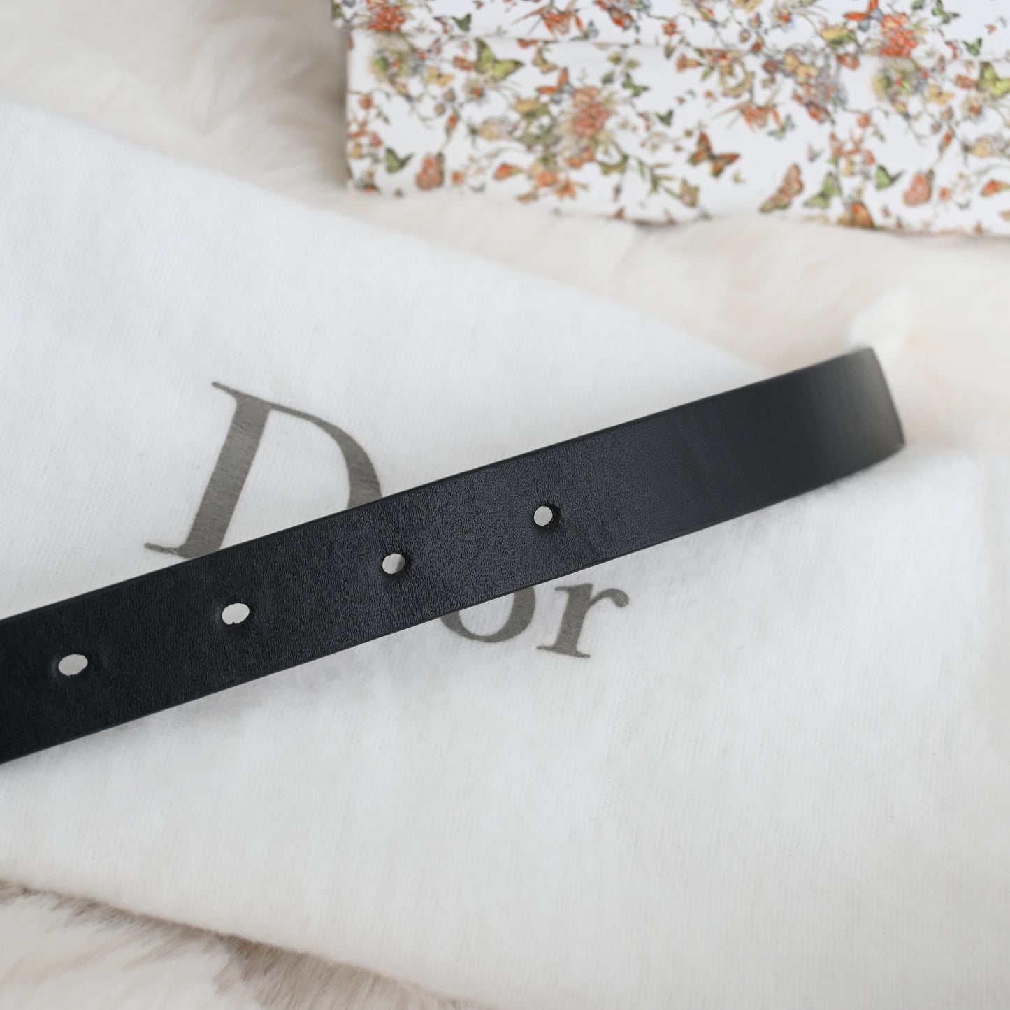 Dior CD logo Belt 70 Leather Black