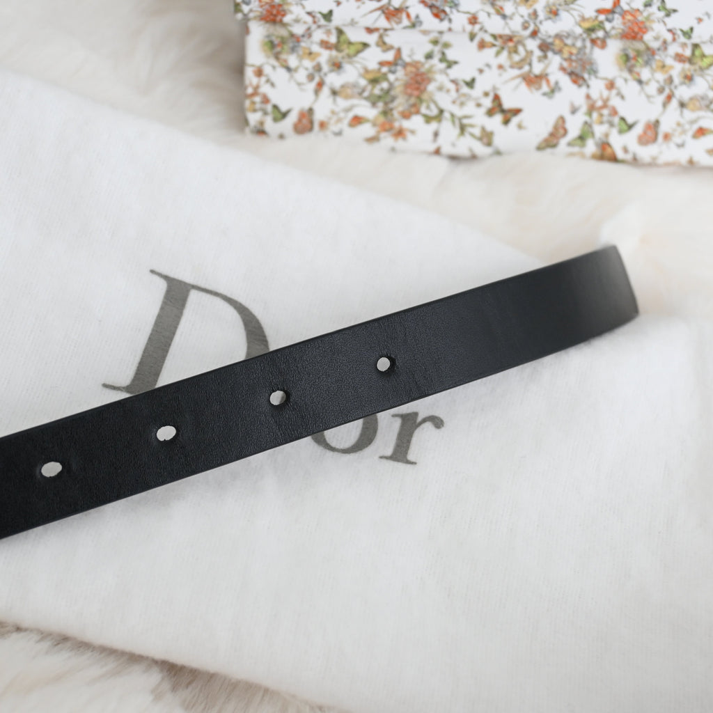 Dior CD logo Belt 70 Leather Black - Leluxe Vintage Sdn. Bhd.