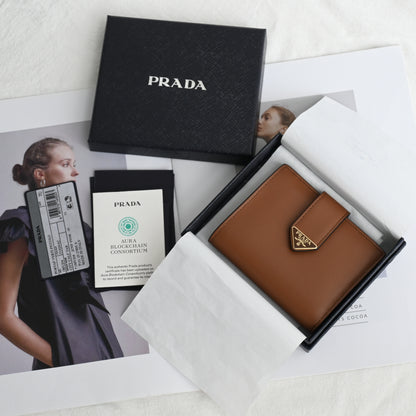 Prada 1MV204 Compact Wallet Leather