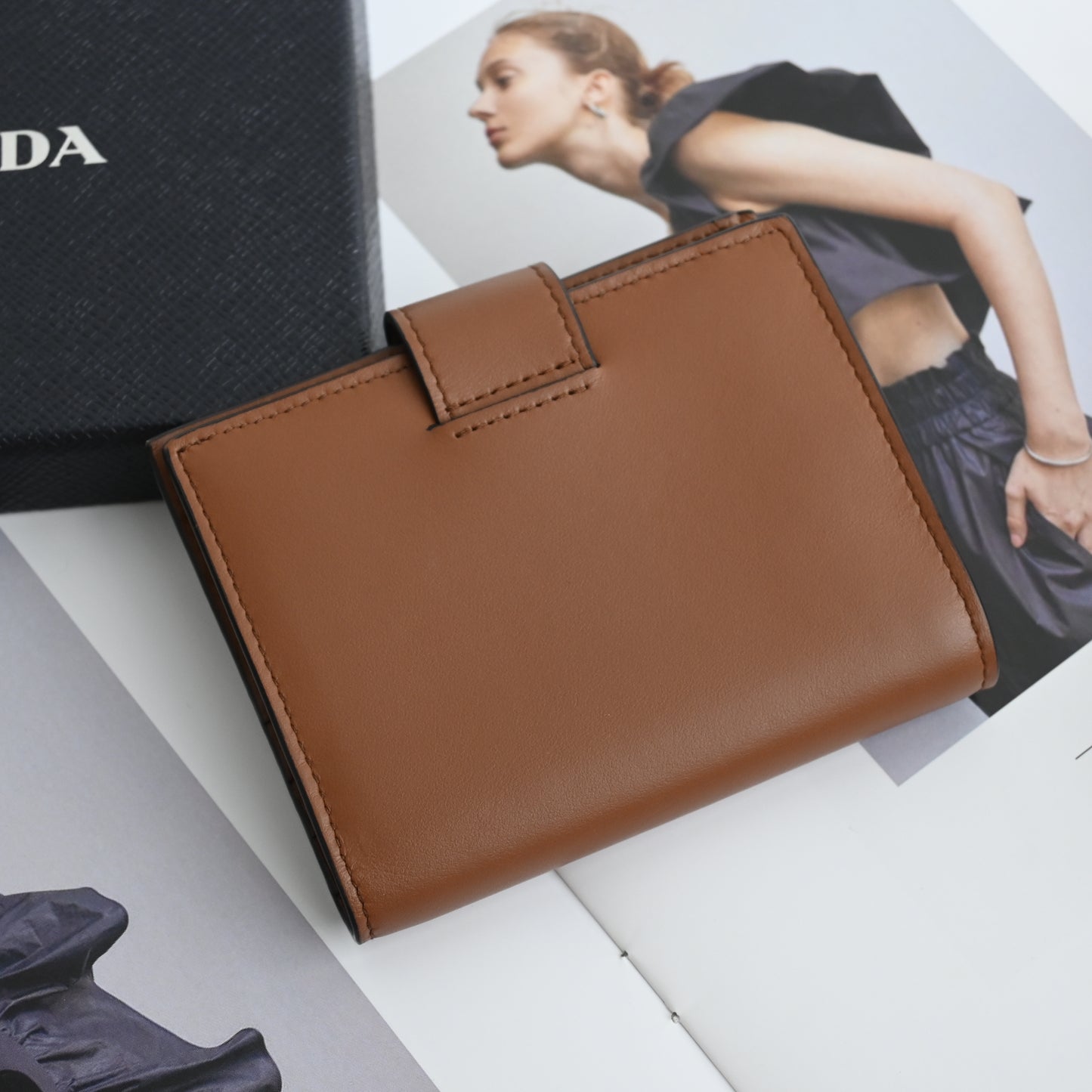 Prada 1MV204 Compact Wallet Leather