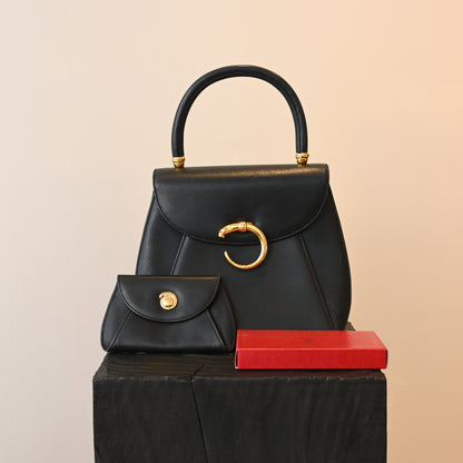 Cartier Panthere Black Leather Handbag