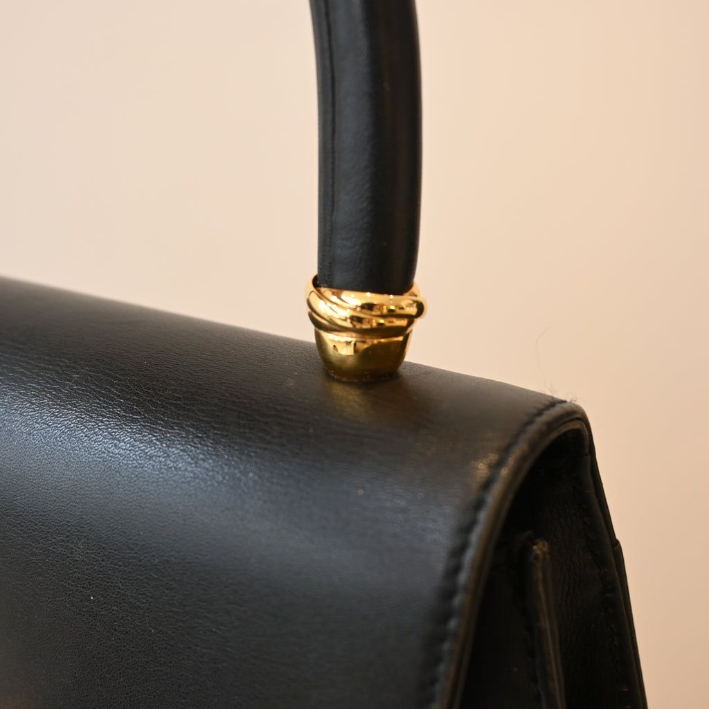 Cartier Panthere Black Leather Handbag - Leluxe Vintage Sdn. Bhd.