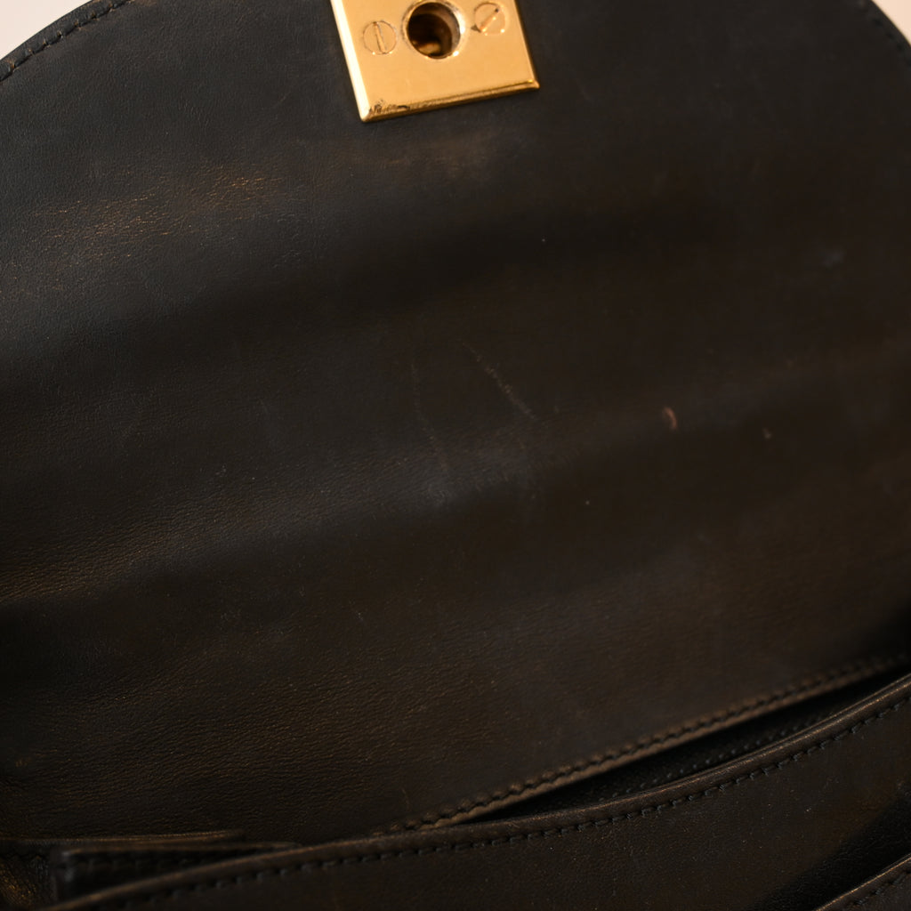 Cartier Panthere Black Leather Handbag - Leluxe Vintage Sdn. Bhd.