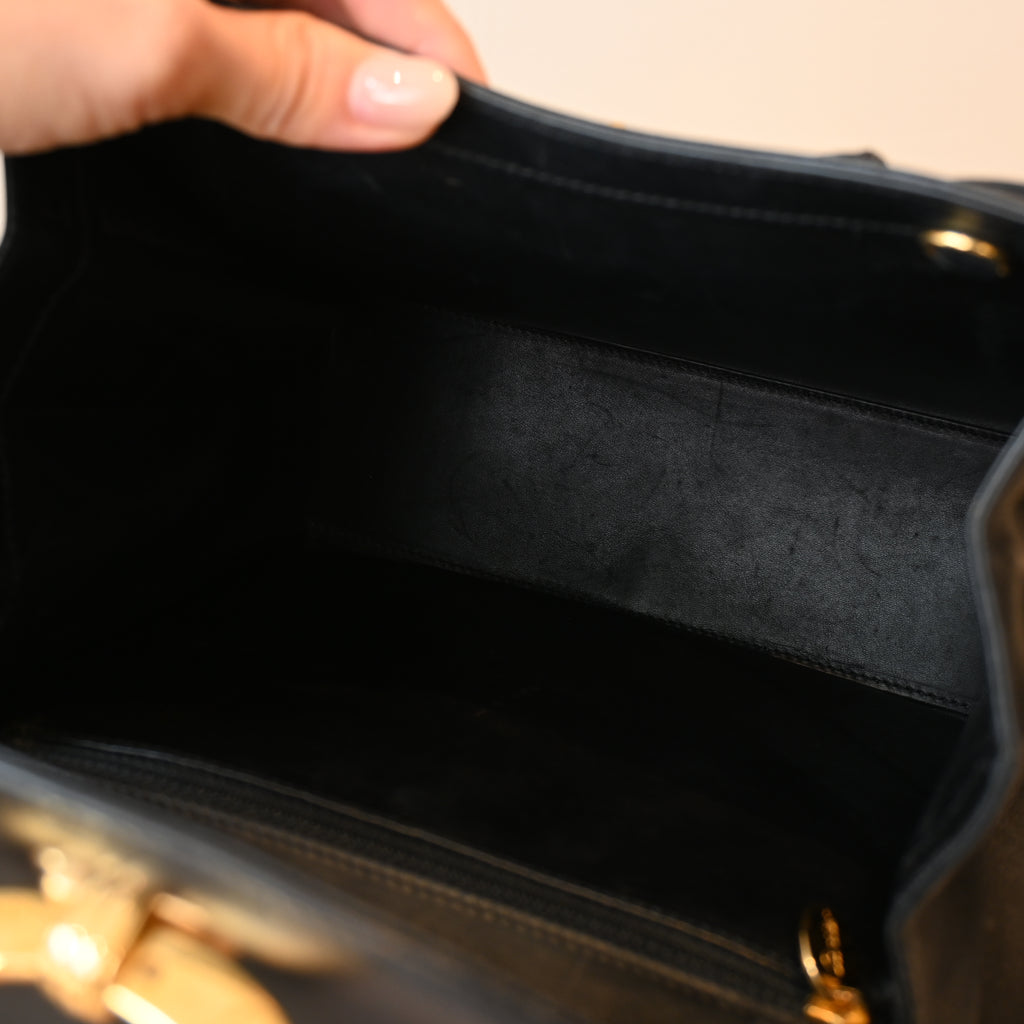 Cartier Panthere Black Leather Handbag - Leluxe Vintage Sdn. Bhd.