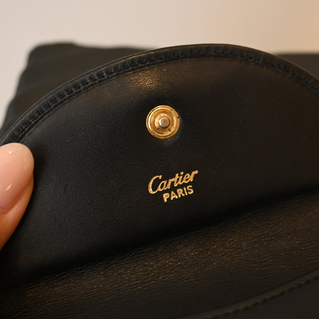 Cartier Panthere Black Leather Handbag - Leluxe Vintage Sdn. Bhd.