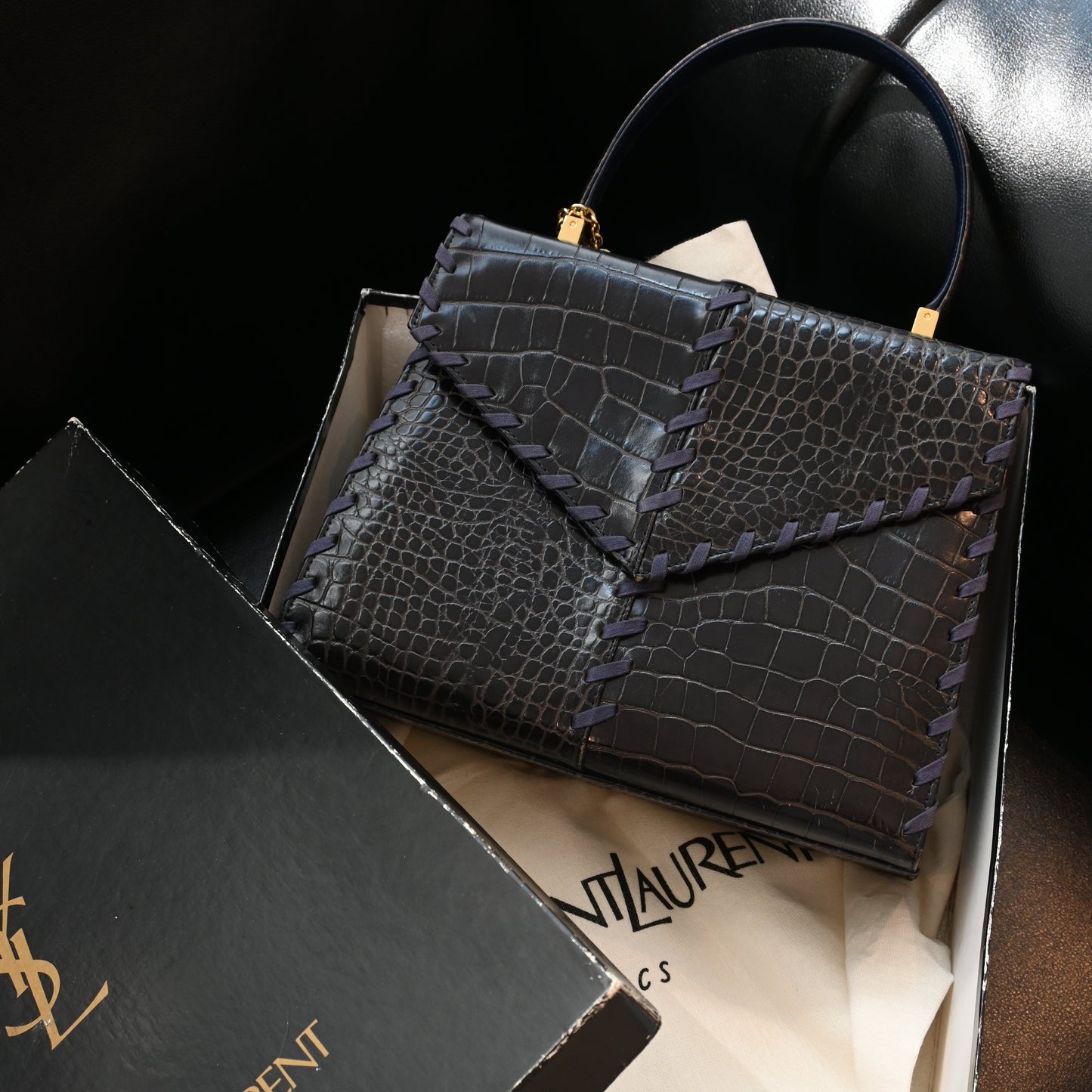 Yves Saint Laurent Crocodile Leather Tote Bag