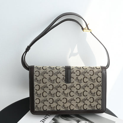 Celine Macadam Triomphe Brown Shoulder Bag
