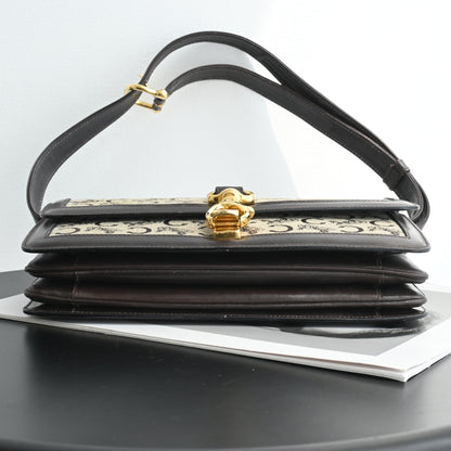 Celine Macadam Triomphe Brown Shoulder Bag