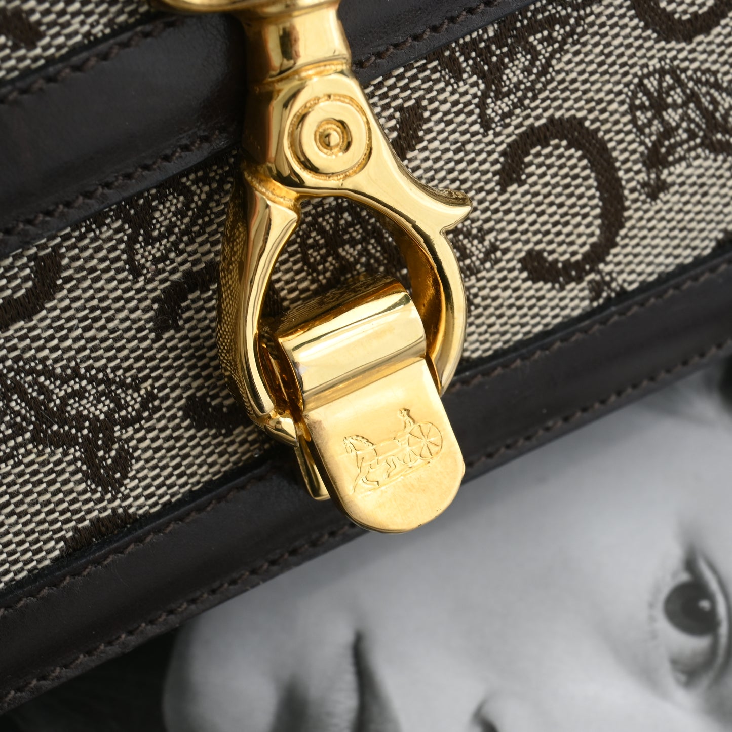 Celine Macadam Triomphe Brown Shoulder Bag