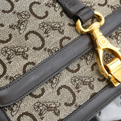 Celine Macadam Triomphe Brown Shoulder Bag