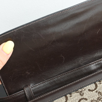 Celine Macadam Triomphe Brown Shoulder Bag