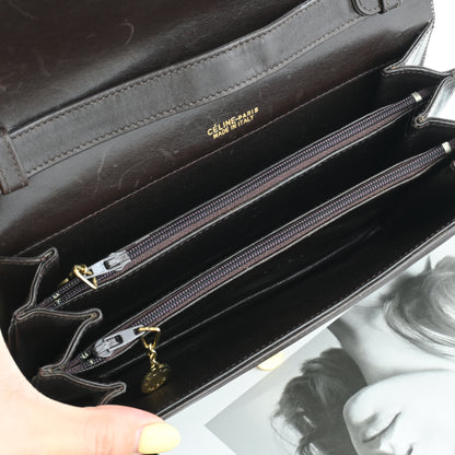 Celine Macadam Triomphe Brown Shoulder Bag