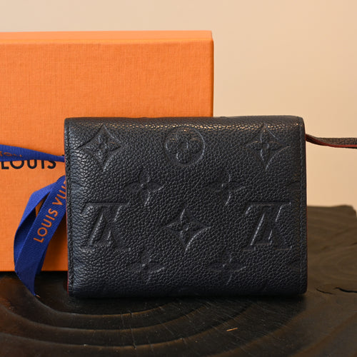 Louis Vuitton Victorine Wallet Navy Embossed Monogram Empreinte - Leluxe Vintage Sdn. Bhd.