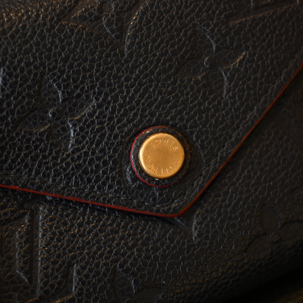 Louis Vuitton Victorine Wallet Navy Embossed Monogram Empreinte - Leluxe Vintage Sdn. Bhd.
