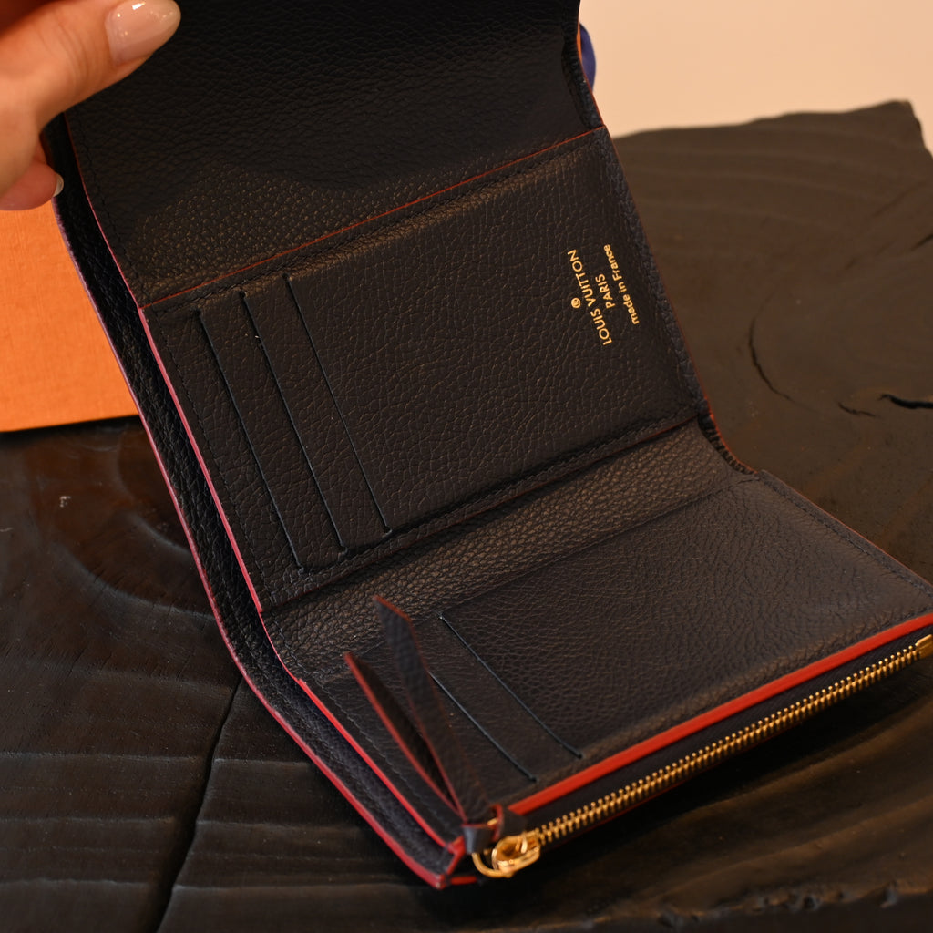 Louis Vuitton Victorine Wallet Navy Embossed Monogram Empreinte - Leluxe Vintage Sdn. Bhd.