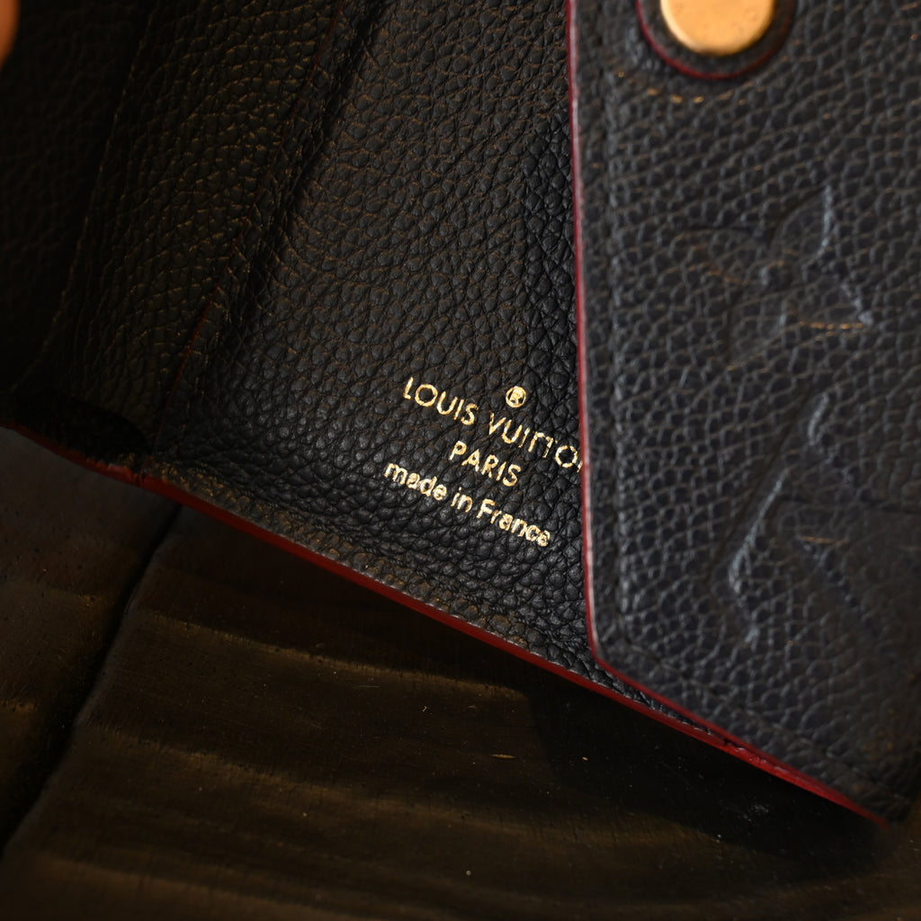 Louis Vuitton Victorine Wallet Navy Embossed Monogram Empreinte - Leluxe Vintage Sdn. Bhd.