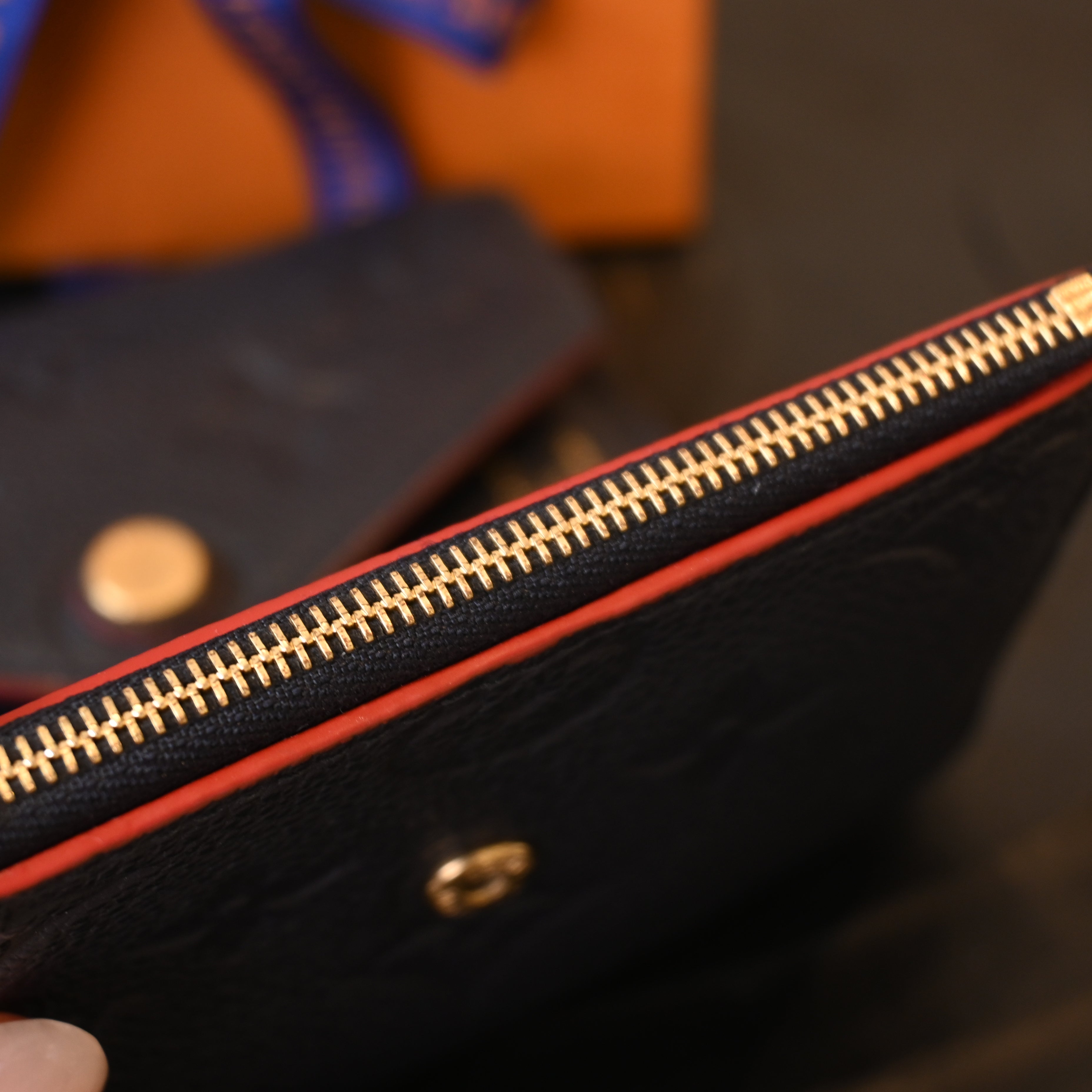 Louis Vuitton Victorine Wallet Navy Embossed Monogram Empreinte - Leluxe Vintage Sdn. Bhd.