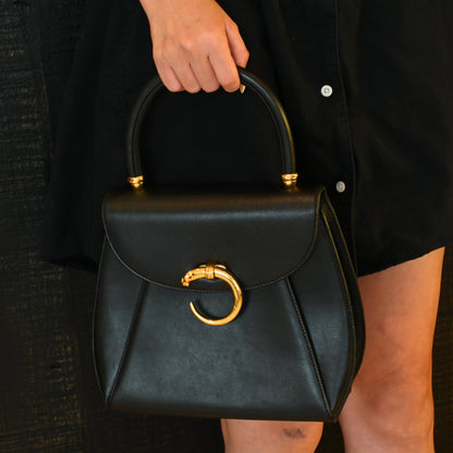 Cartier Panthere Black Leather Handbag