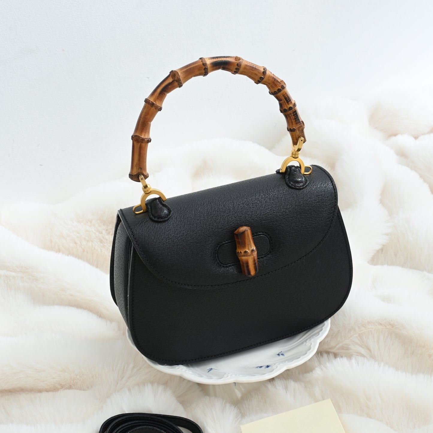 Gucci Bamboo Leather 2 Way Handbag