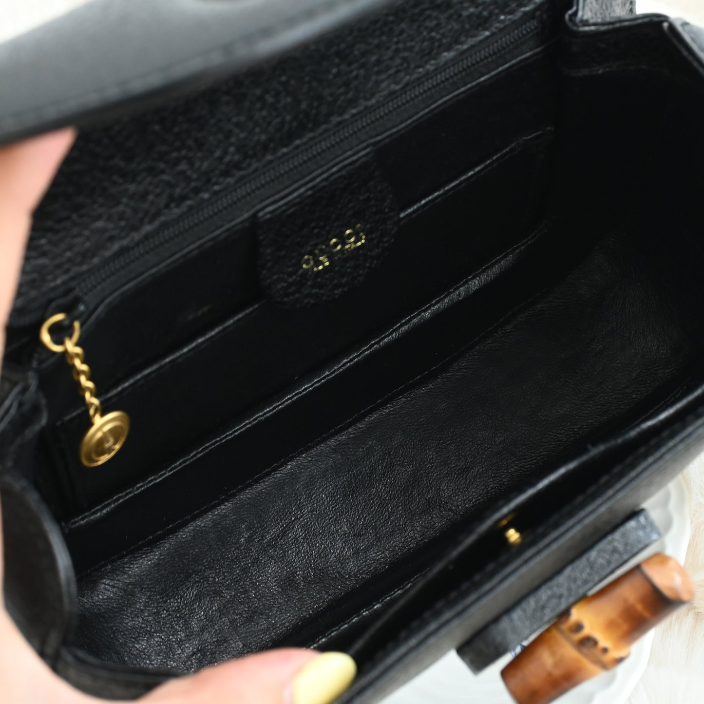 Gucci Bamboo Leather 2 Way Handbag