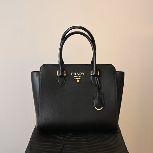 Prada Saffiano Cuir Small Double Bag - Leluxe Vintage Sdn. Bhd.