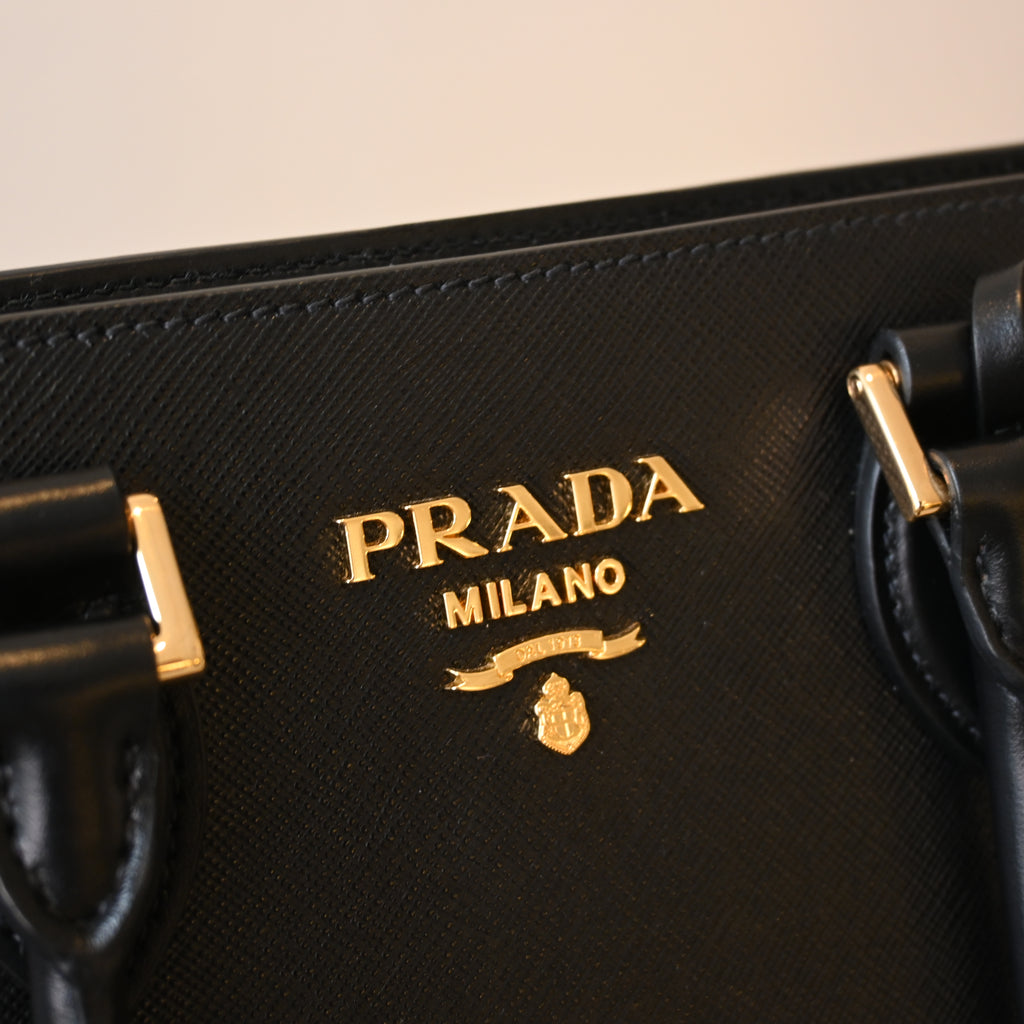 Prada Saffiano Cuir Small Double Bag - Leluxe Vintage Sdn. Bhd.