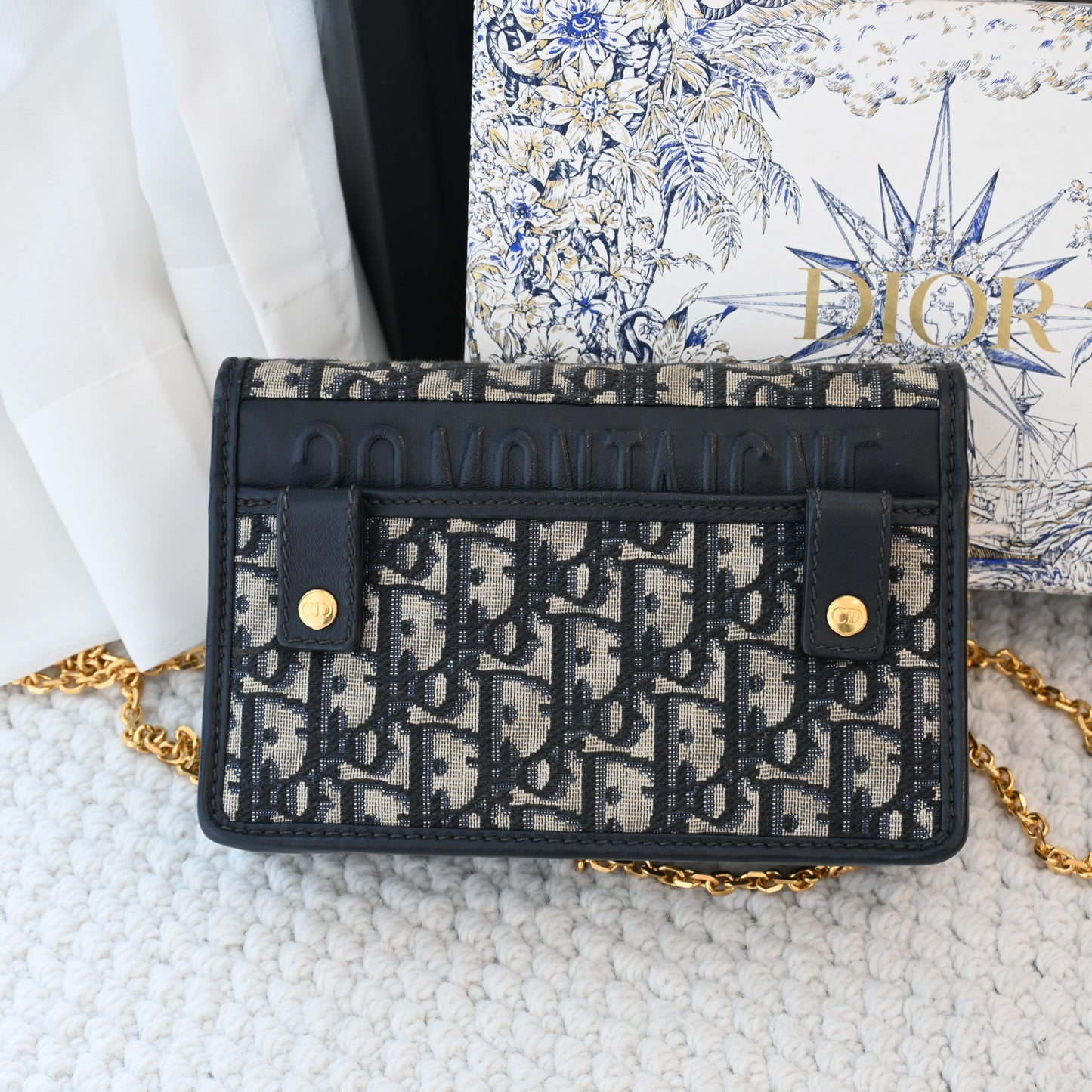 Dior Oblique 2-in-1 Montaigne Pouch Beltbag Chain - Leluxe Vintage Sdn. Bhd.