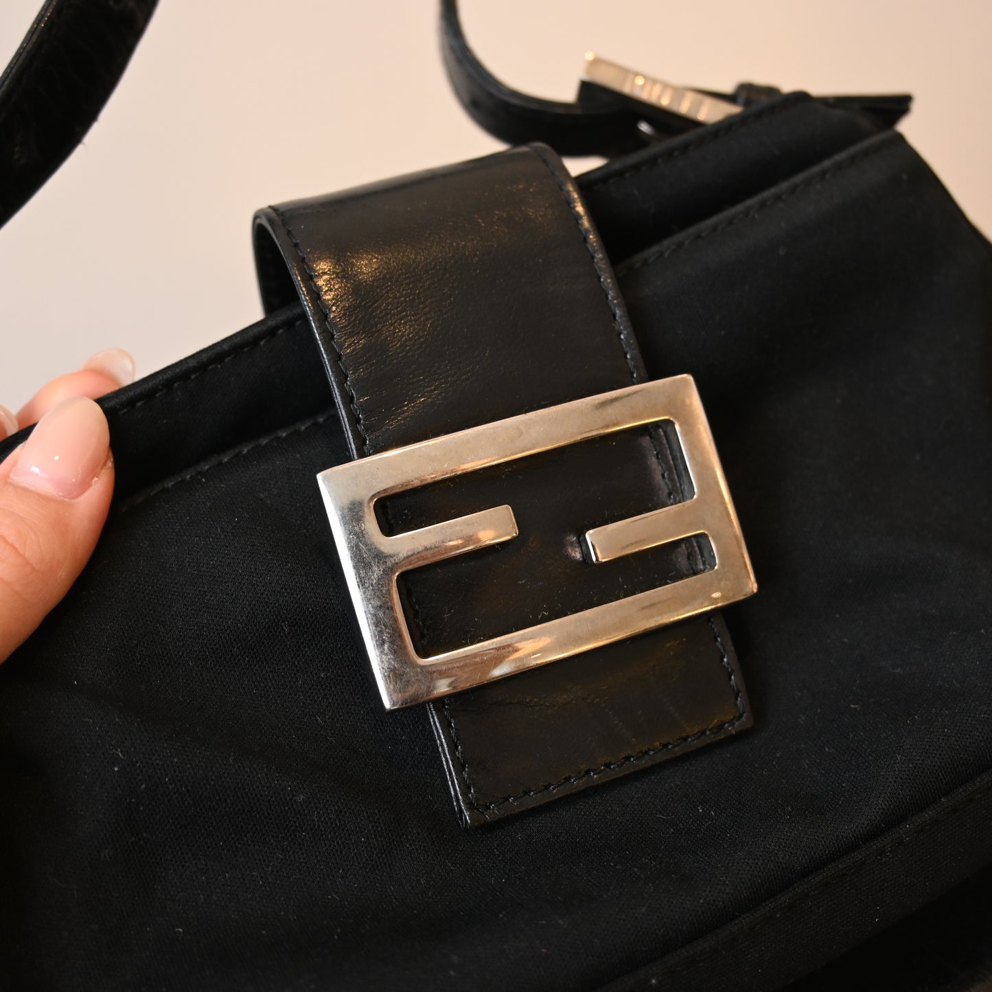 Fendi Mini Baguette Jersey Bag