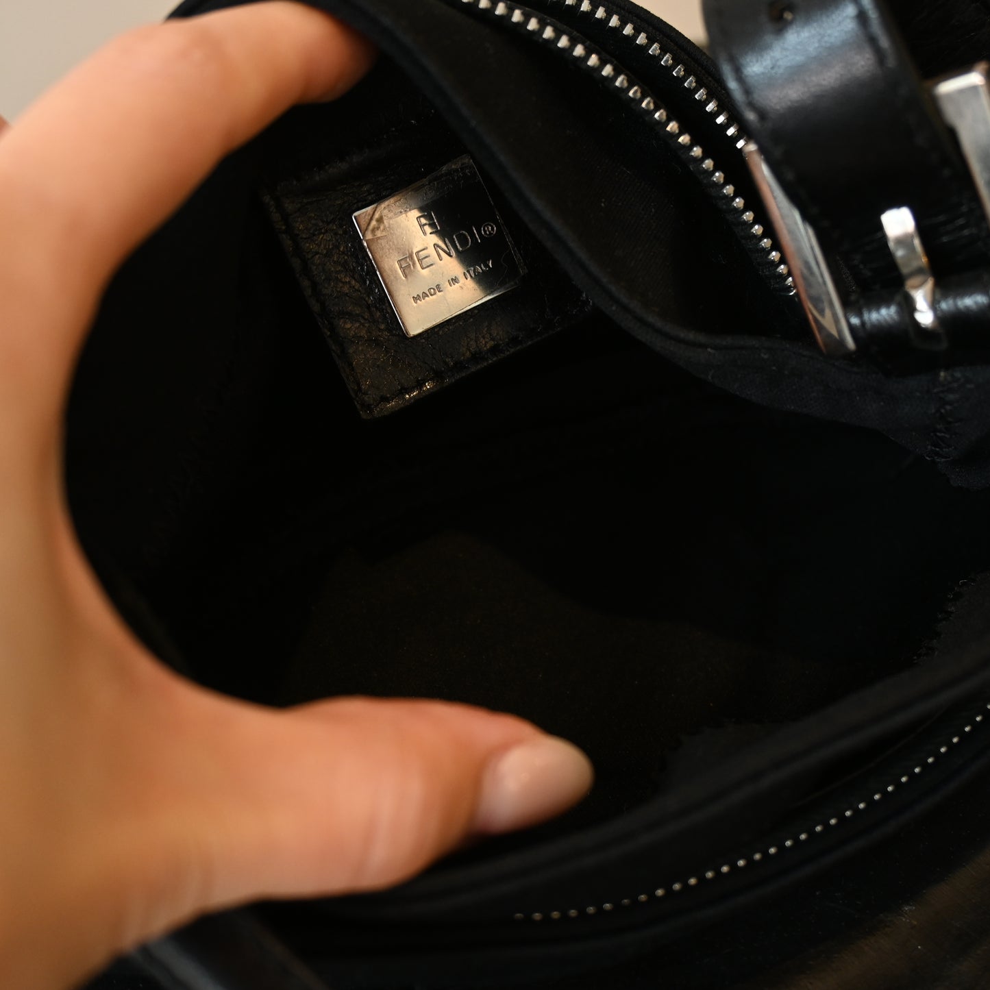 Fendi Mini Baguette Jersey Bag