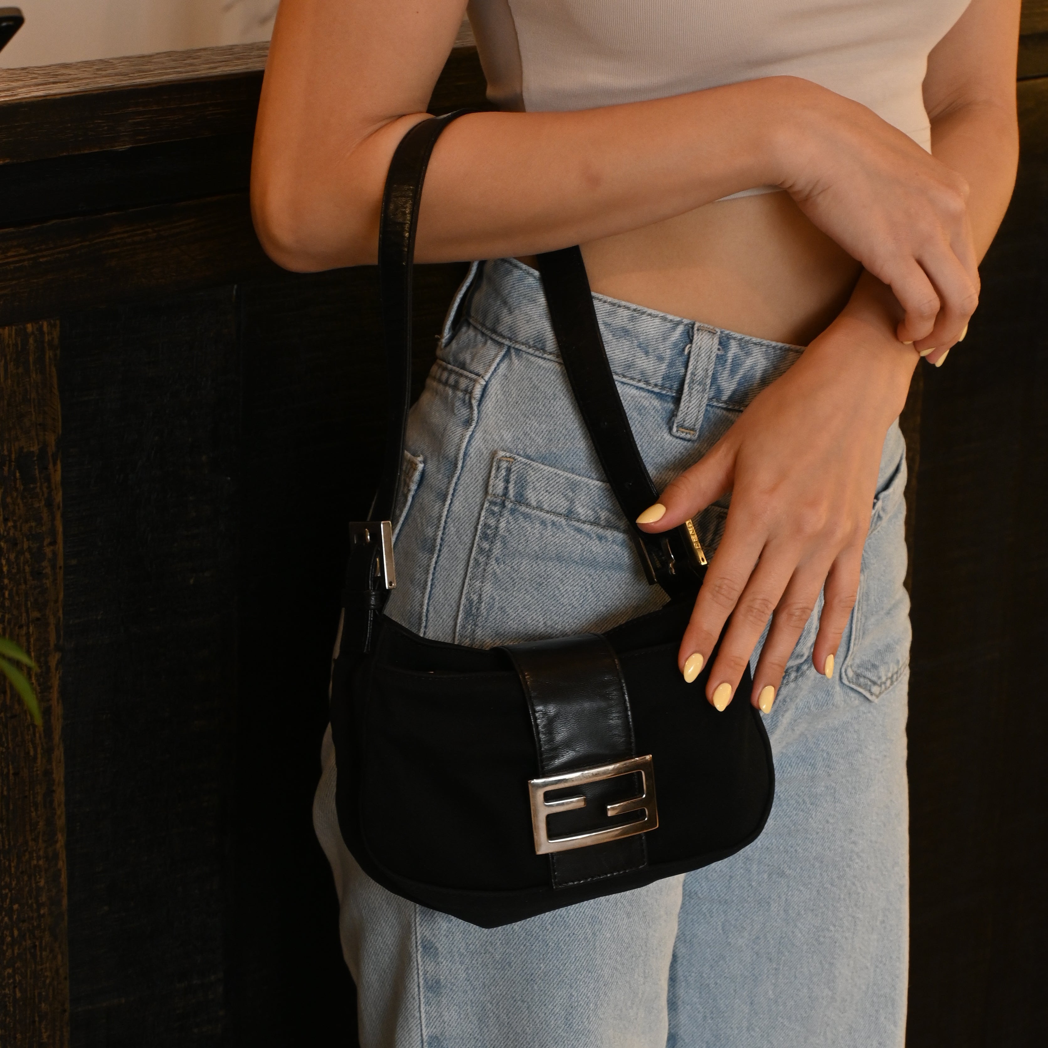 Fendi Mini Baguette Jersey Bag - Leluxe Vintage Sdn. Bhd.