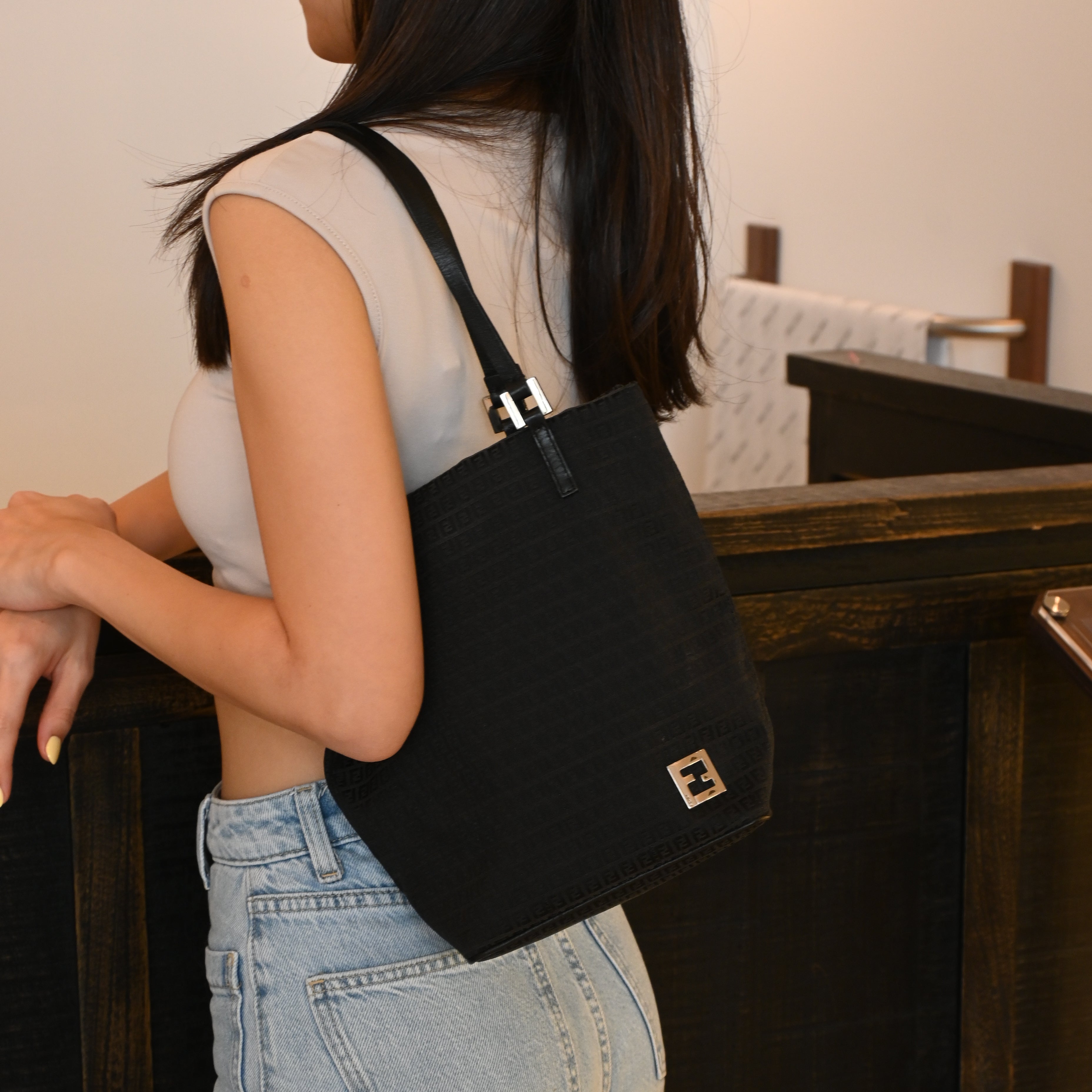 Fendi Zucchino Vertical Small Tote - Leluxe Vintage Sdn. Bhd.