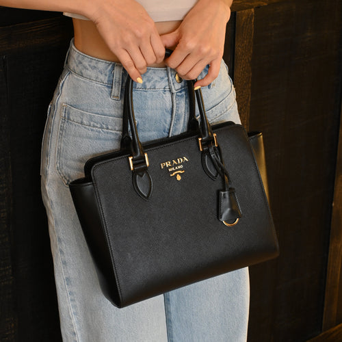 Prada Saffiano Cuir Small Double Bag - Leluxe Vintage Sdn. Bhd.
