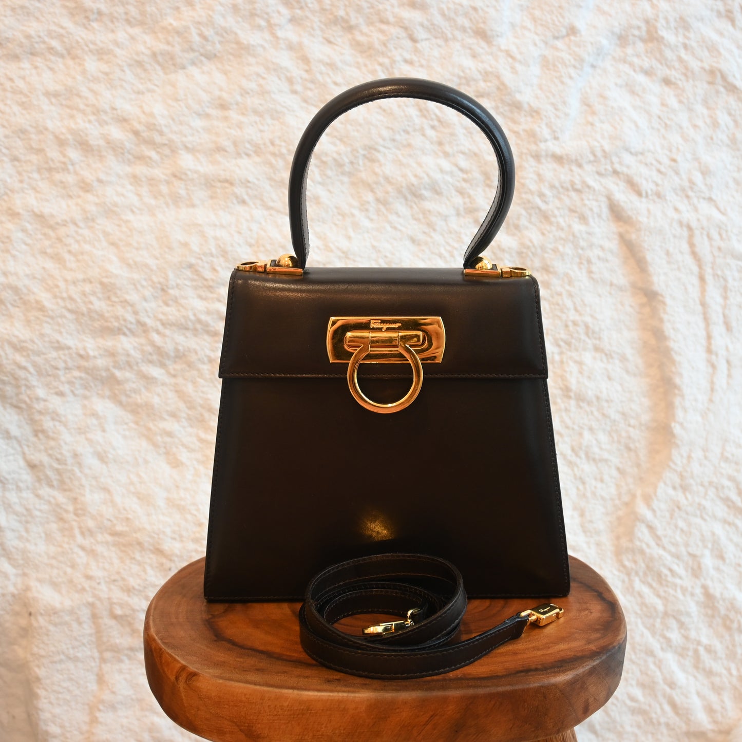 Salvatore Ferragamo Small Gancini Kelly Brown