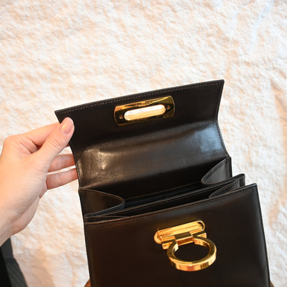 Salvatore Ferragamo Small Gancini Kelly Brown