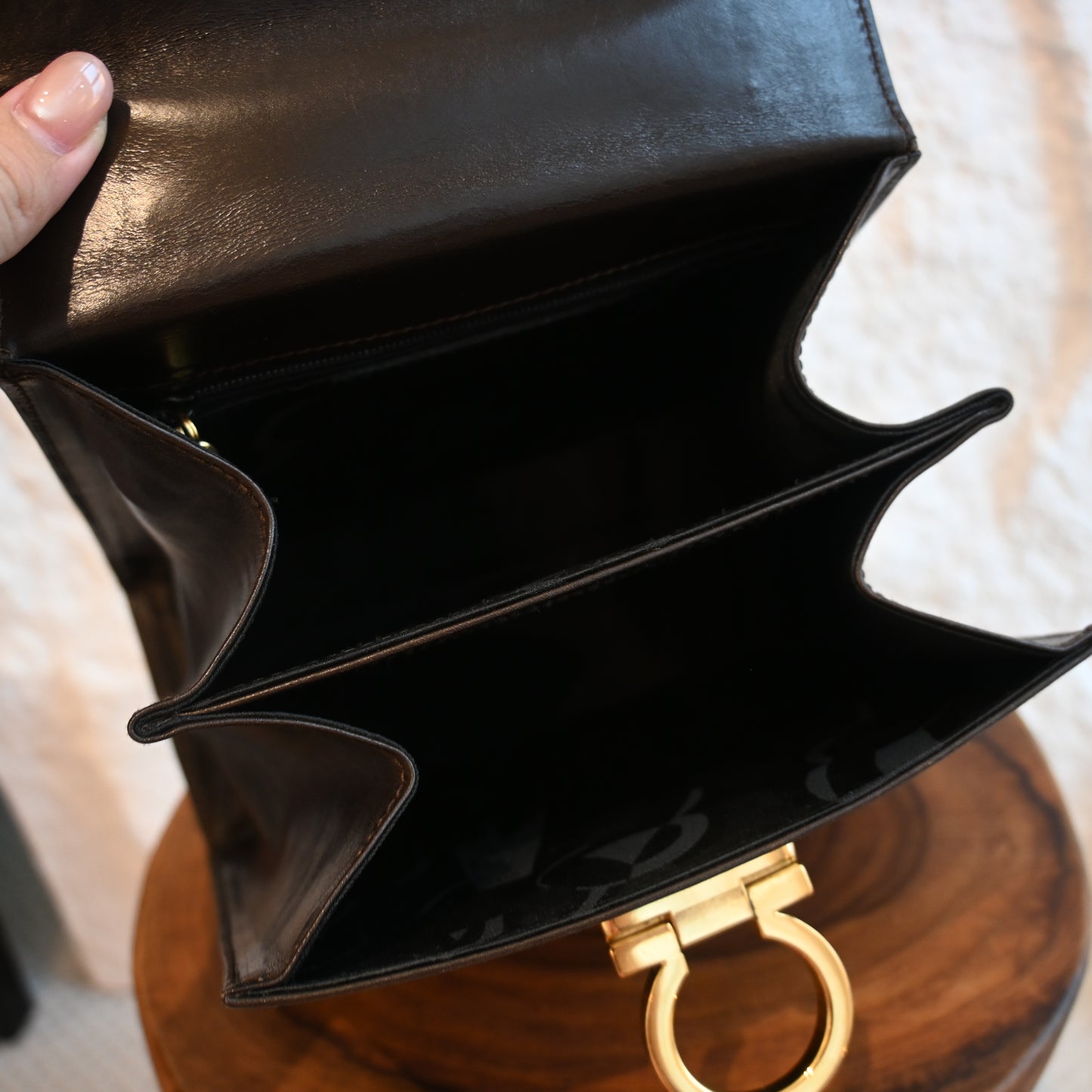 Salvatore Ferragamo Small Gancini Kelly Brown