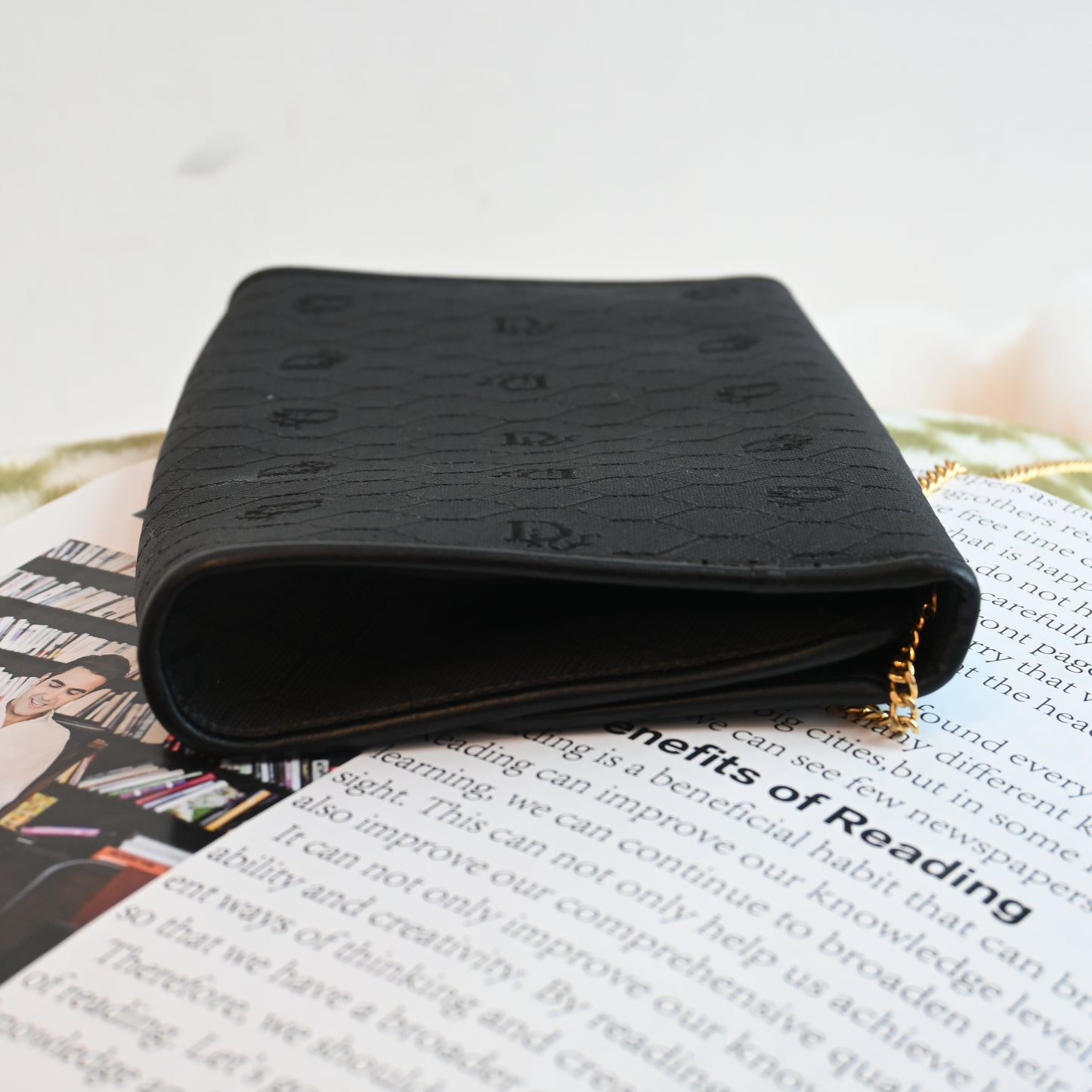 Dior Honeycomb Envelope Chain Crossbody Bag