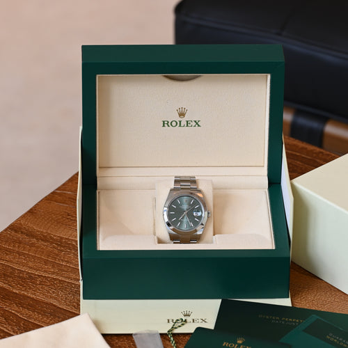Rolex Datejust 41 Mint Green Oyster (Ref. 126300) - Leluxe Vintage Sdn. Bhd.