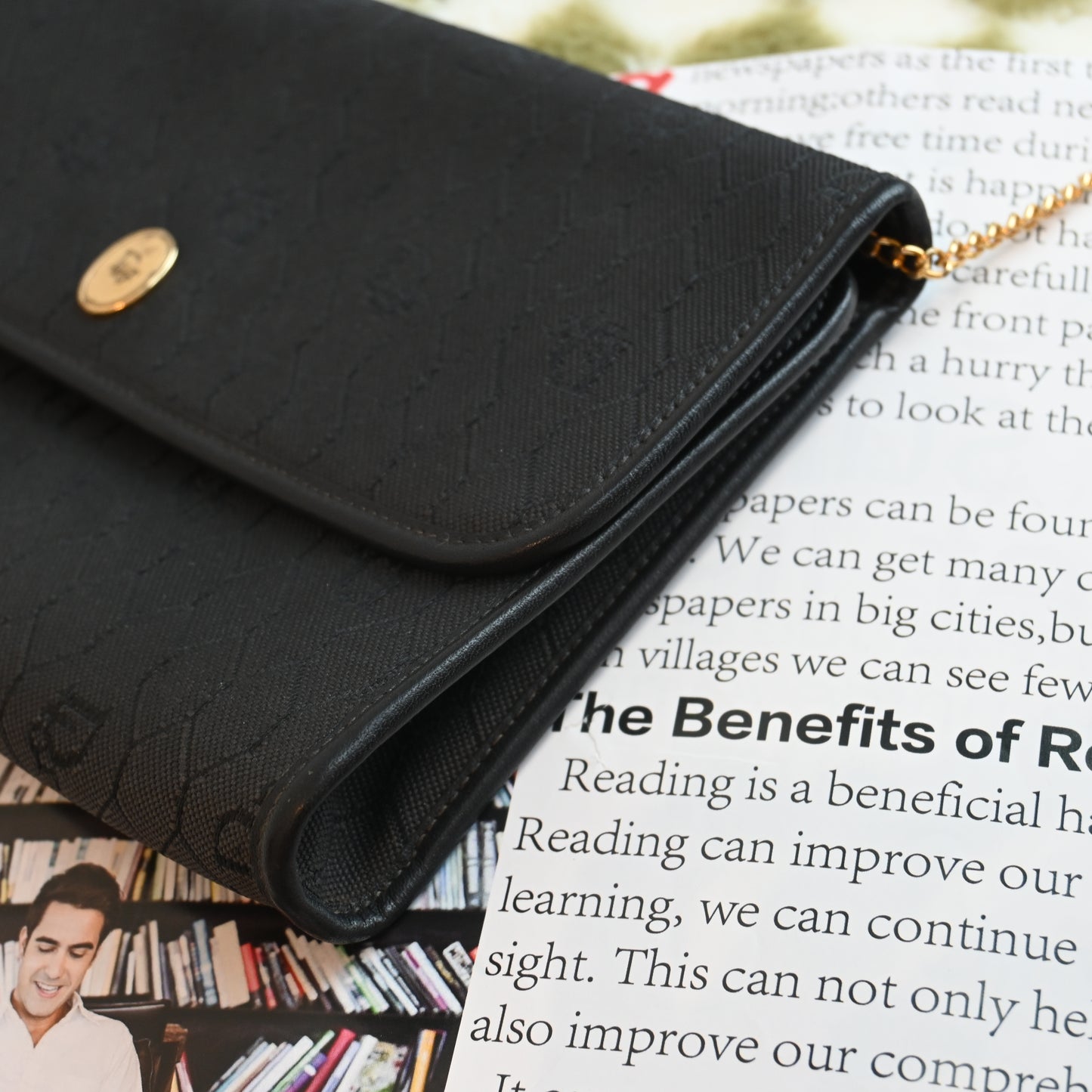 Dior Honeycomb Envelope Chain Crossbody Bag