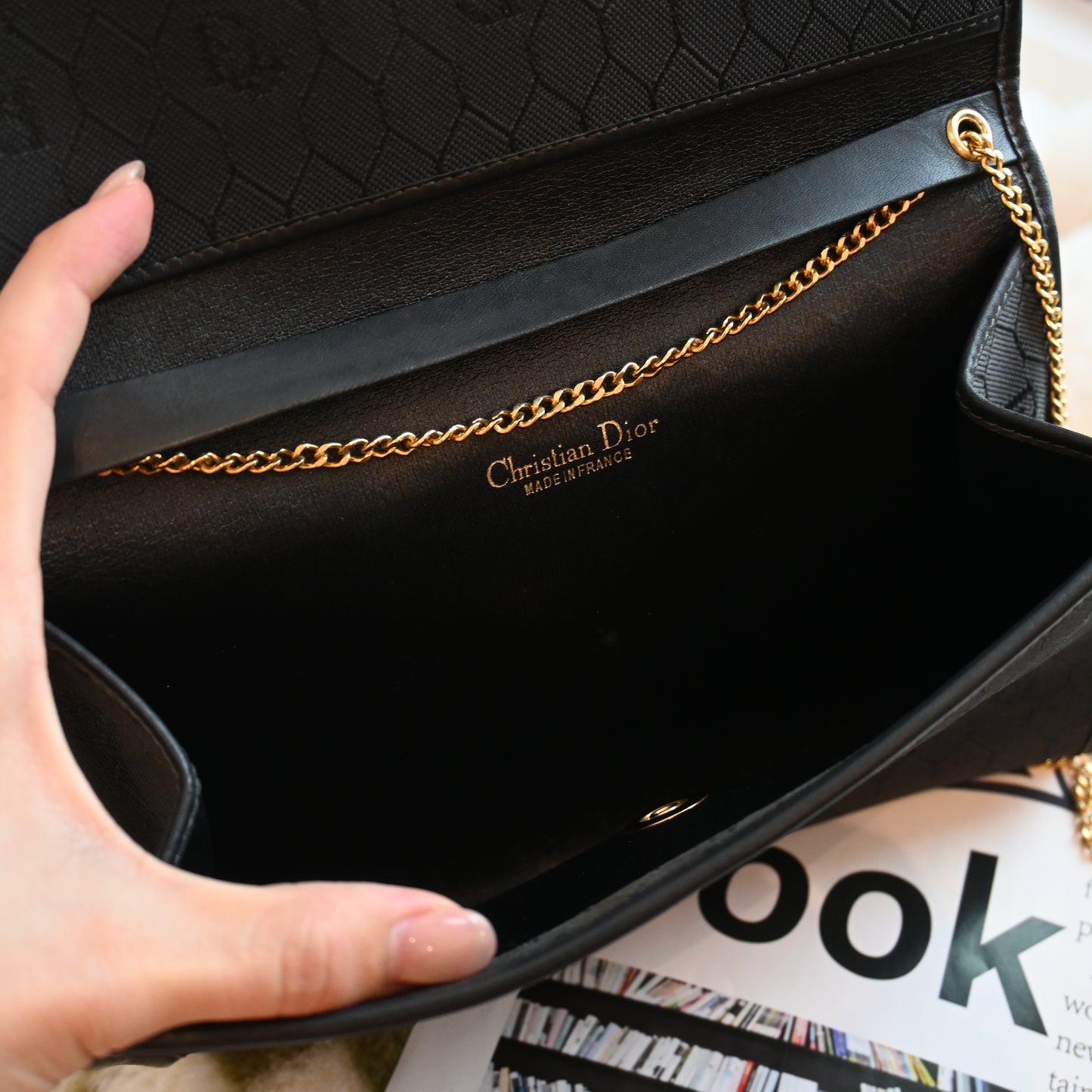 Dior Honeycomb Envelope Chain Crossbody Bag