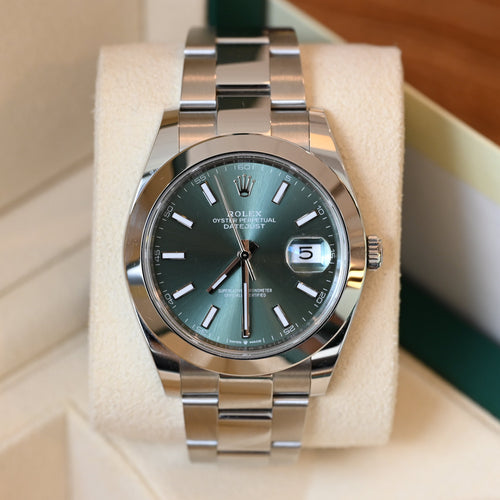 Rolex Datejust 41 Mint Green Oyster (Ref. 126300) - Leluxe Vintage Sdn. Bhd.