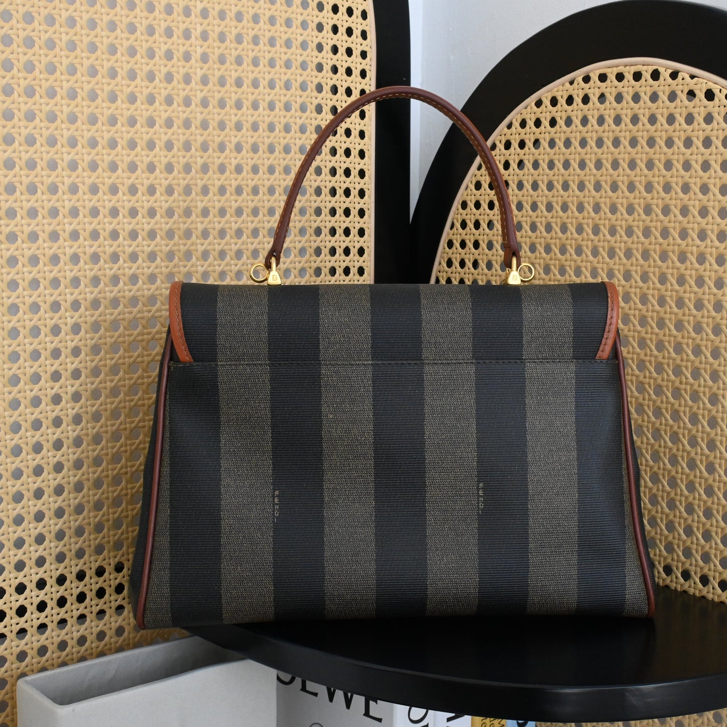Fendi Pequin Striped Kelly Handcarry - Leluxe Vintage Sdn. Bhd.