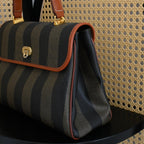 Fendi Pequin Striped Kelly Handcarry - Leluxe Vintage Sdn. Bhd.