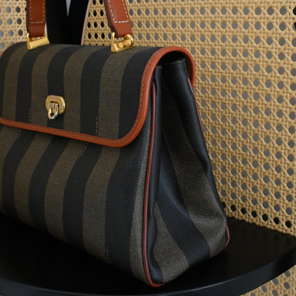 Fendi Pequin Striped Kelly Handcarry - Leluxe Vintage Sdn. Bhd.