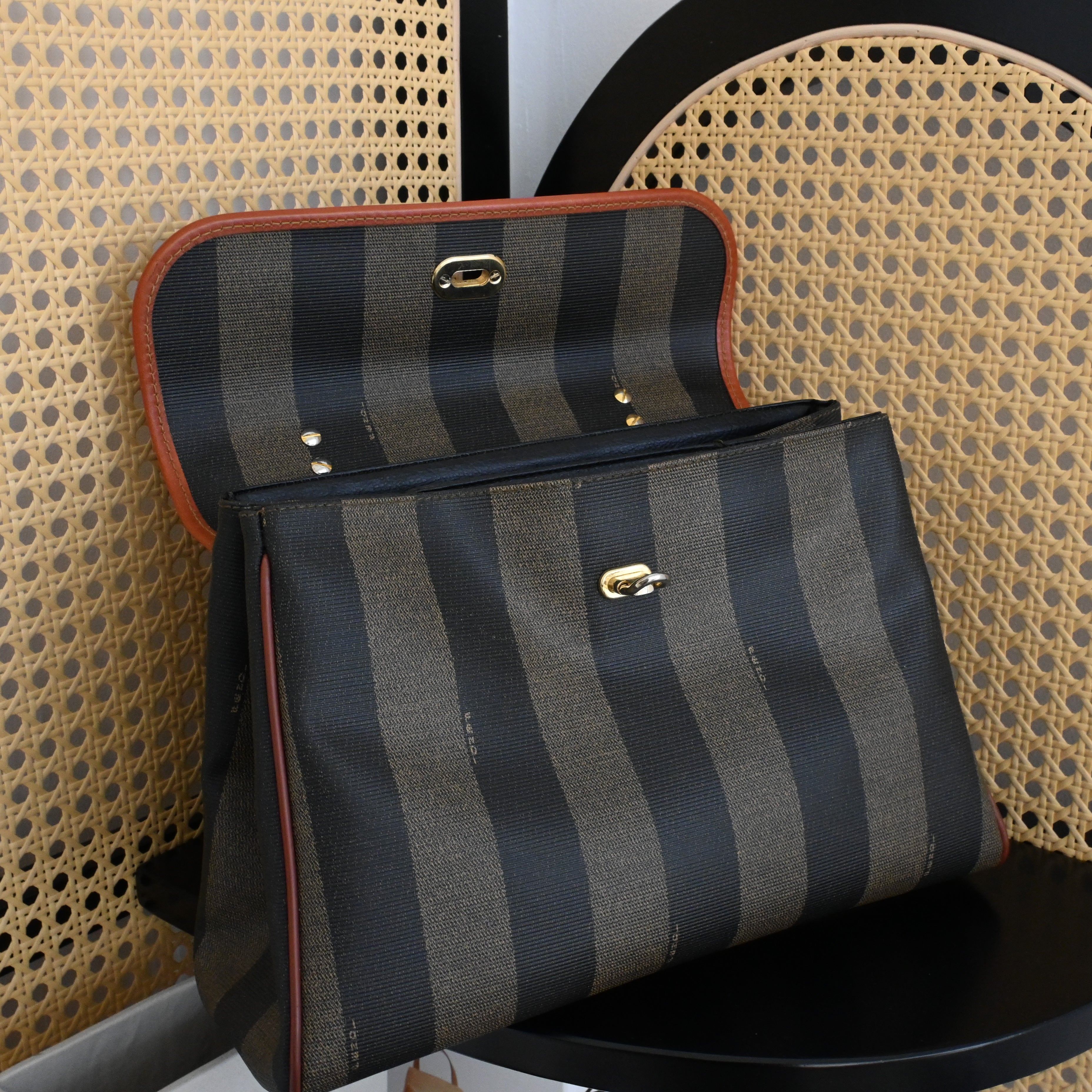 Fendi Pequin Striped Kelly Handcarry - Leluxe Vintage Sdn. Bhd.